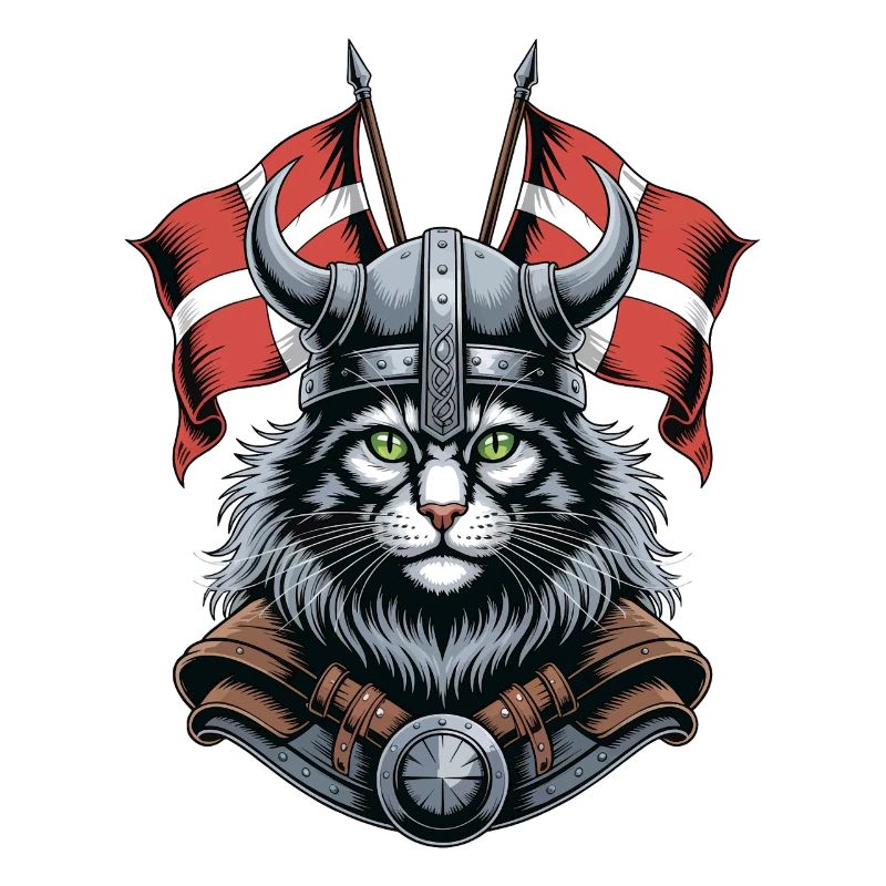 Wikingerkatze mit Helm