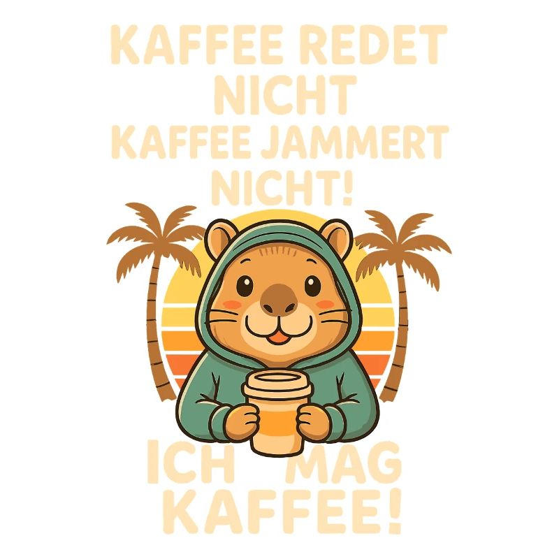 Capybara Kaffee Spruch Sunset