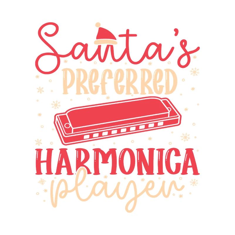 Funny Harmonica Player Santa´s Preferred Harmonica