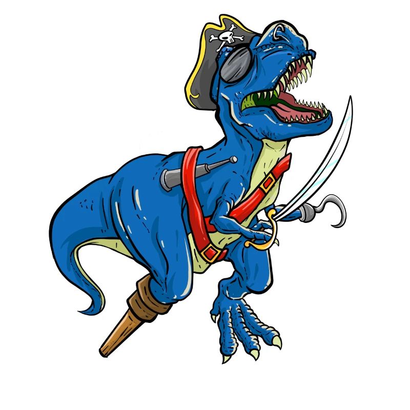 Pirate T-Rex Warrior Epic Dinosaur Adventure Tee