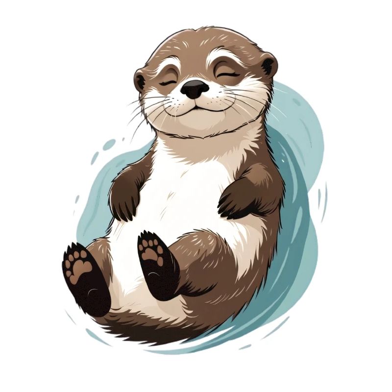 Zufriedenes Otterlächeln im Wasser