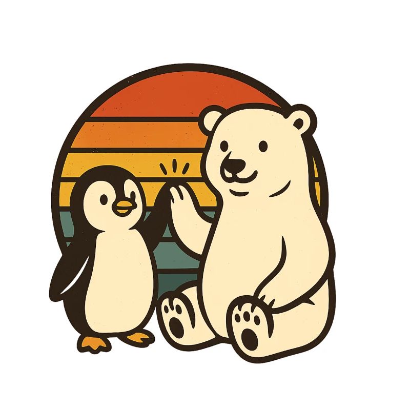 Polar bear and penguin