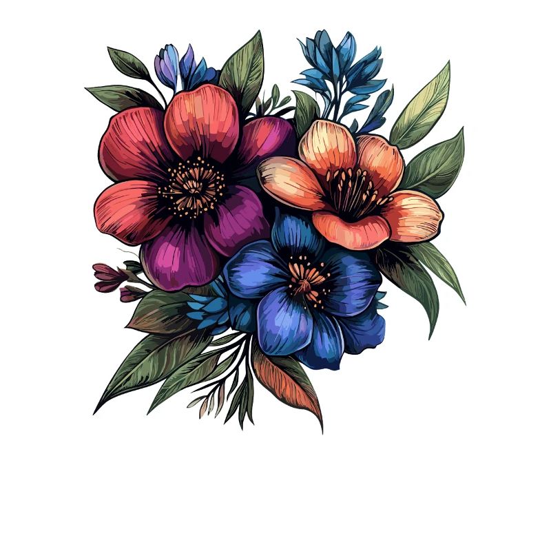 Bunte Blumenblüte Neonpalette