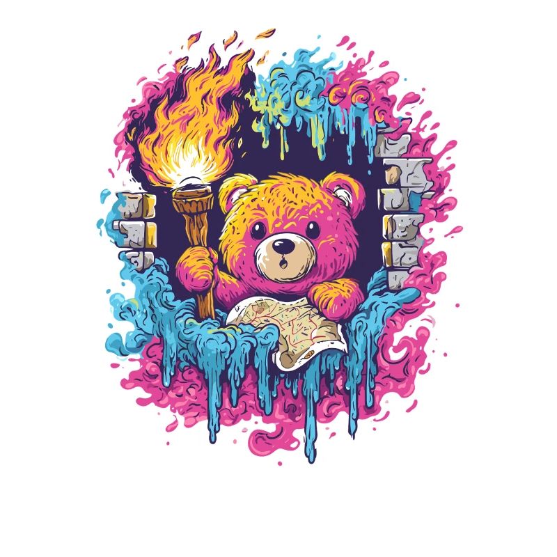 Fabelteddy im Farbfluss