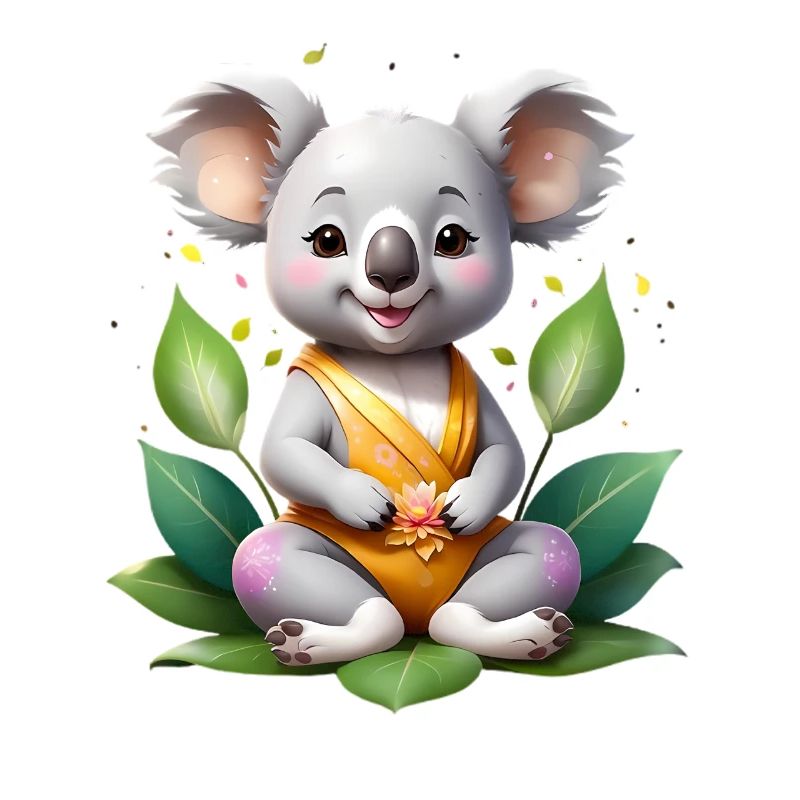 Kleiner Koala im Blätterkreis