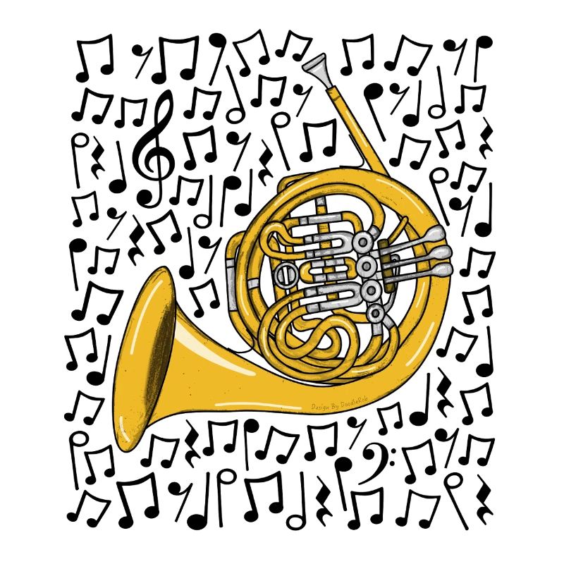 Waldhorn-Musiknoten Blechbläser