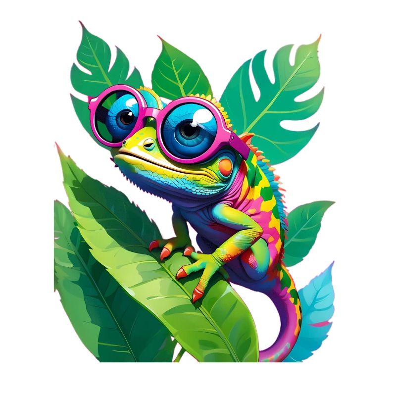 Neon Chamäleon Brille