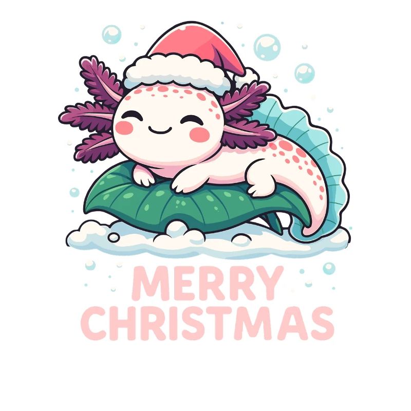 Netter Axolotl Frohe Weihnachten
