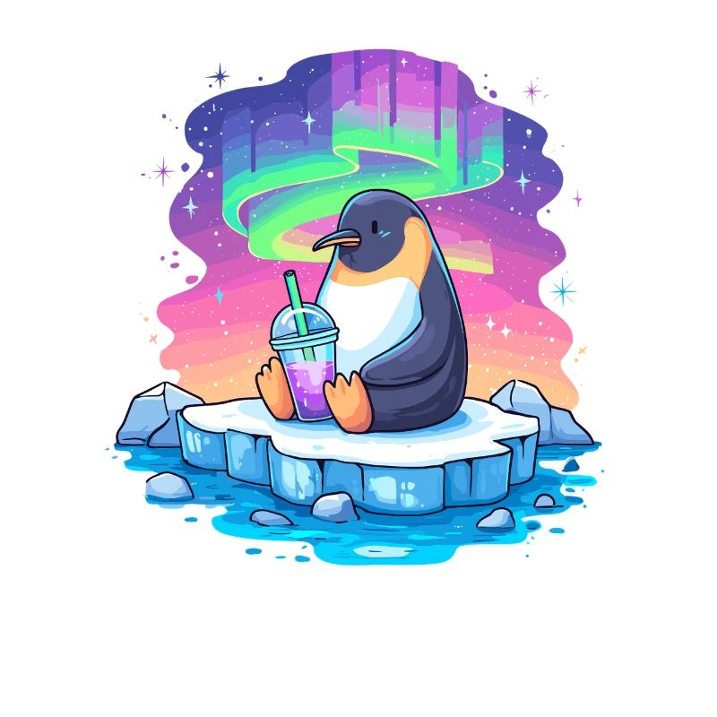 Pinguin am Polarlicht Drink