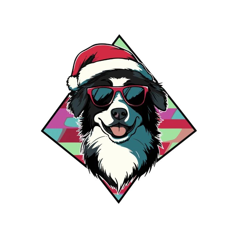 Santas Hund mit Sonnenbrille