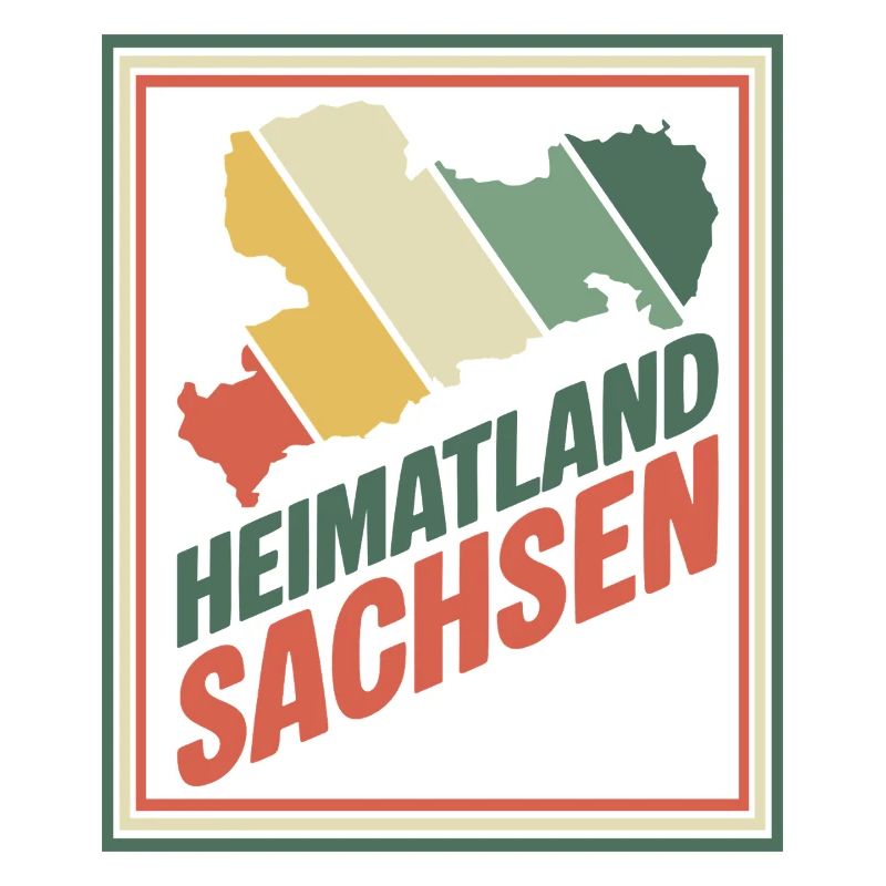Heimatland Sachsen Retro Druck
