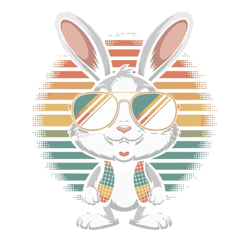 Regenbogen Bunny mit Sonnenbrille