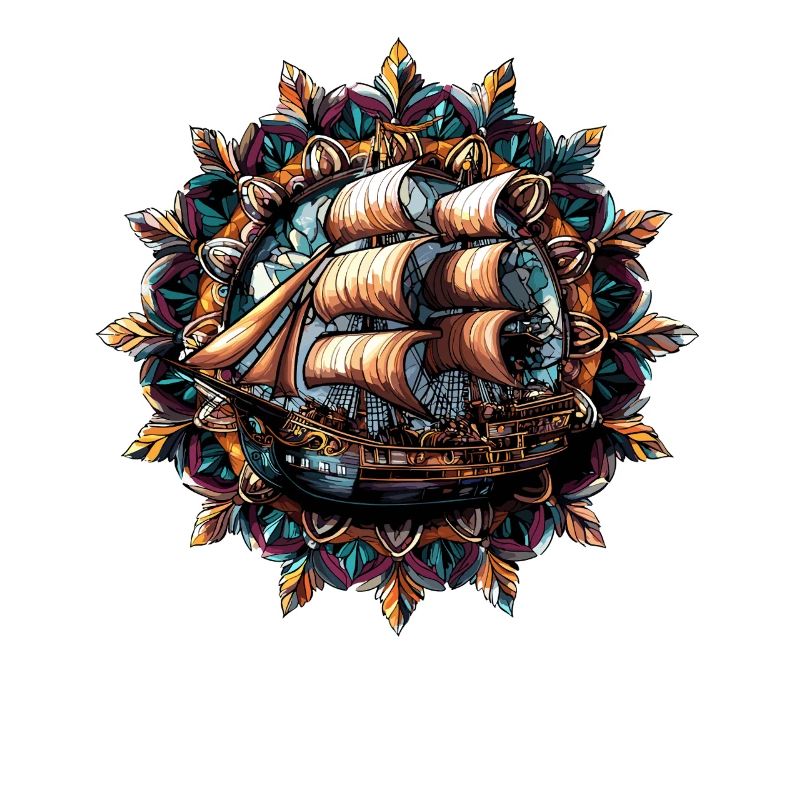 Kaleidoskopisches Segelschiff