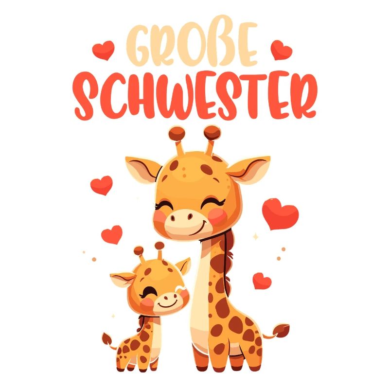 Große Schwester Giraffen Geschwisterkind