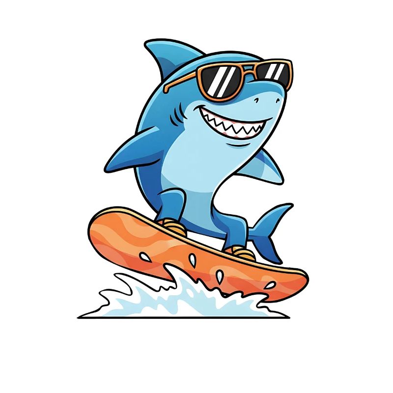 Surferhai Mit Sonnenbrille Sommerurlaub