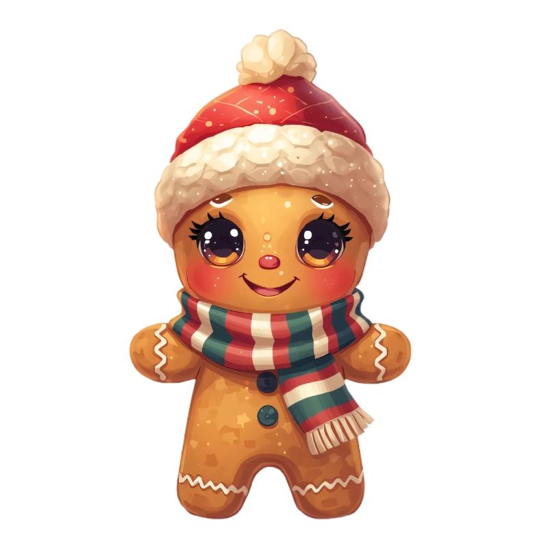 Lebkuchen Schneemann Schal