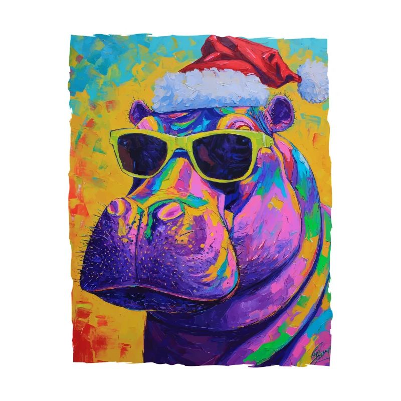 Nilpferd Weihnachten Porträt