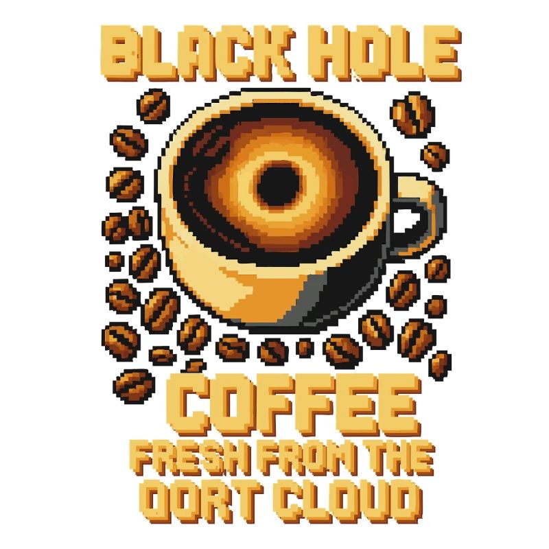 Black Hole Coffee Pixel-Kunst