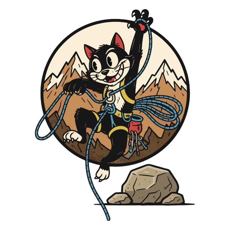 Lustiges Katzen-Kletterabenteuer-Design