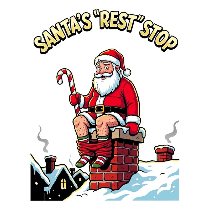 Weihnachtsmann-Toiletten-Break-Feuer-Spaß