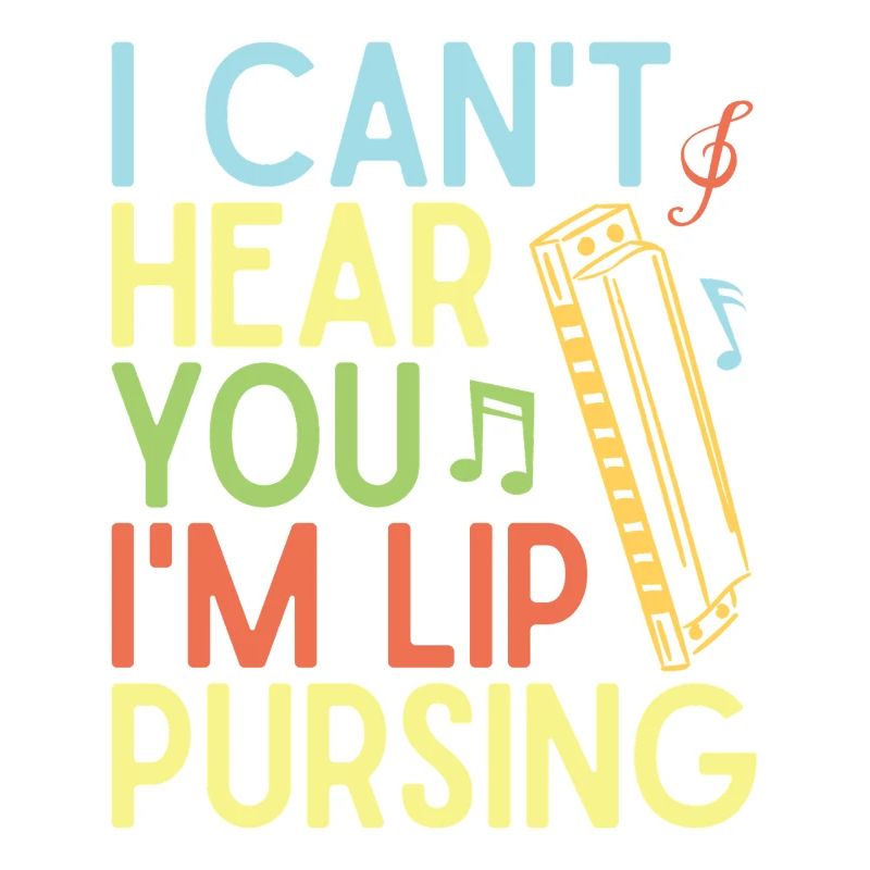 Funny Harmonica Player Lip Pursing Harmonica