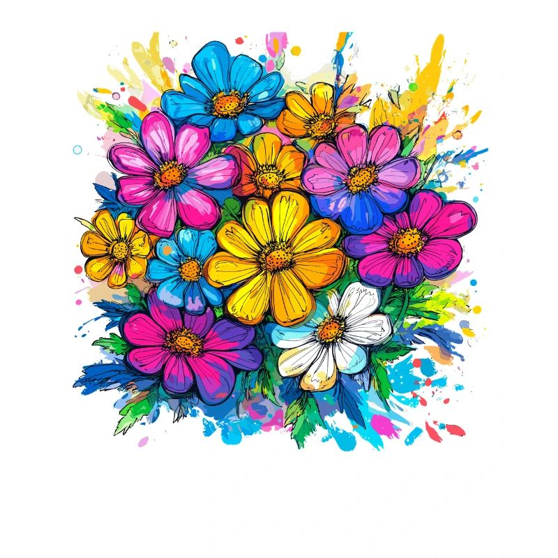 Farbige Wasserblumen-Bouquet