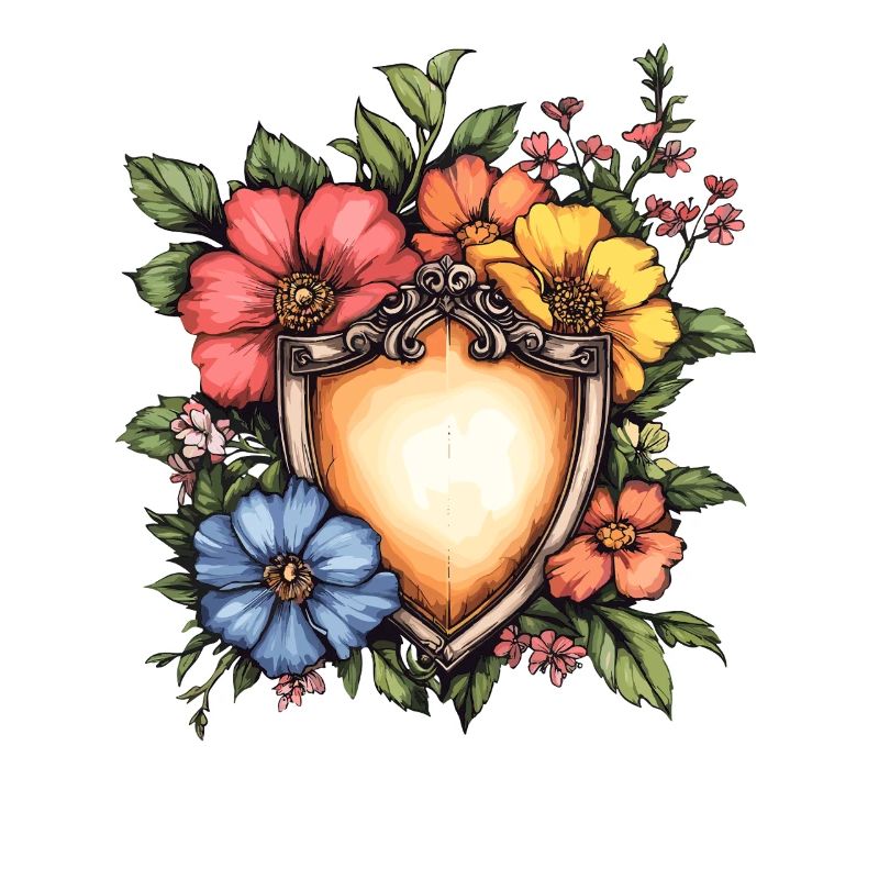 Blumen-Schild im Farbspiel