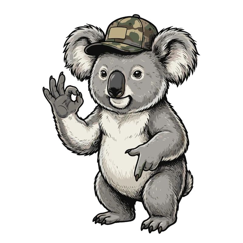 Koala im Tarnhut