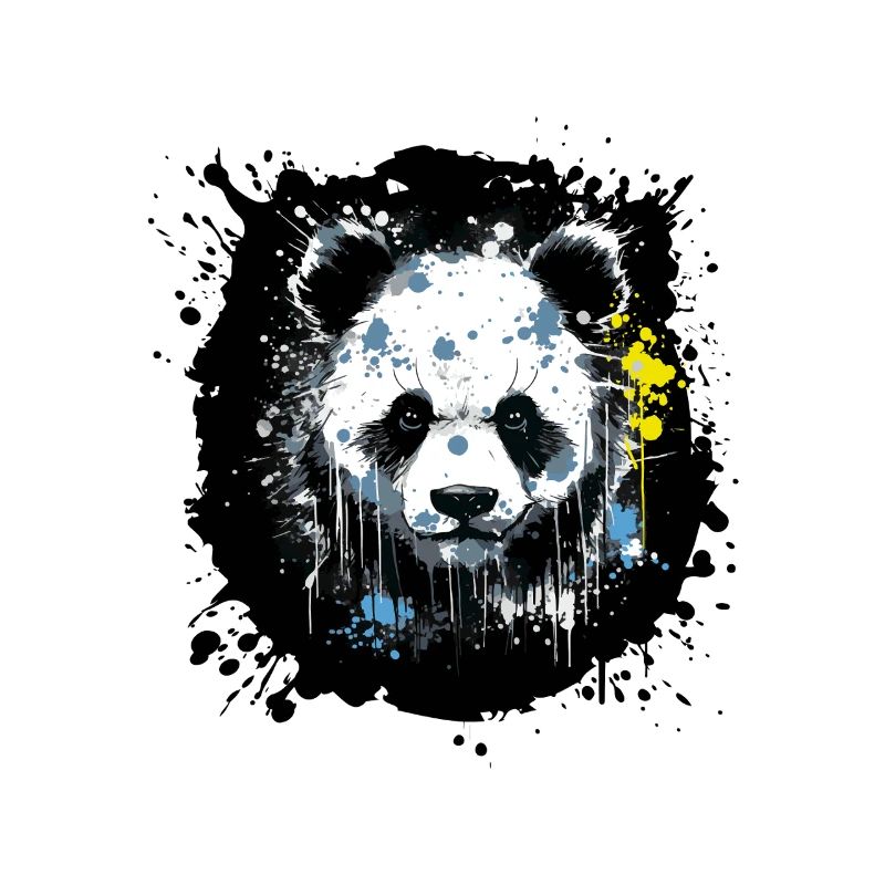 Panda Tinten-Splatter Kunst