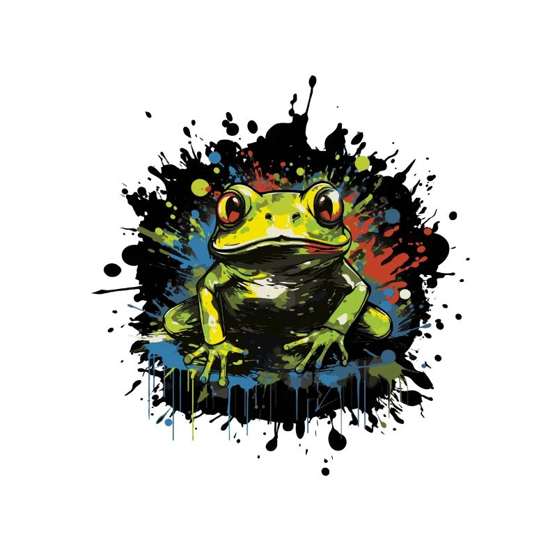 Farbklecks Frosch Neon Stil