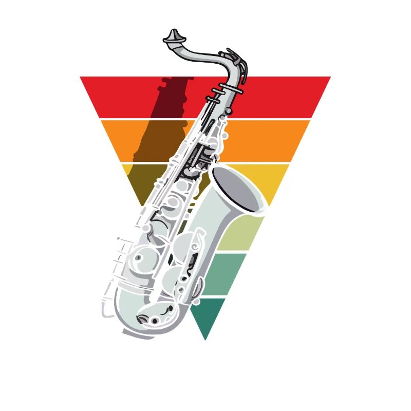 Retro Saxophon Grafik Saxophonist