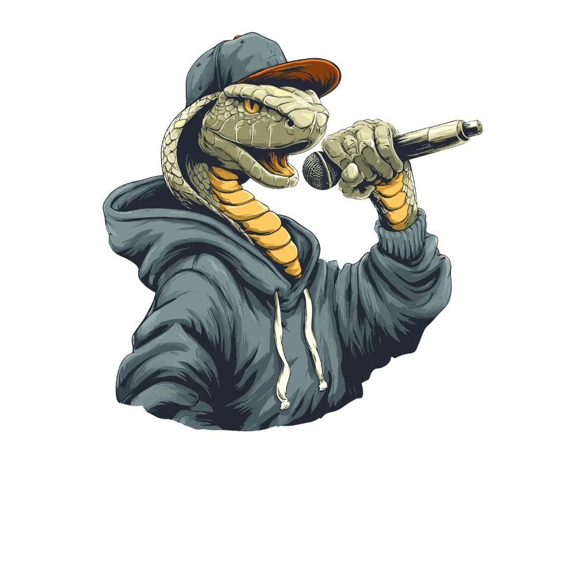 Rapper-Schlange im Hoodie