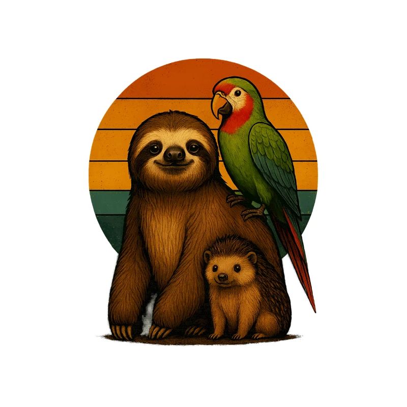 Faultier Papagei Igel