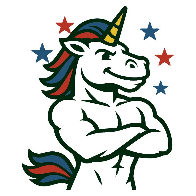 Selbstbewusste Einhorn-Illustration