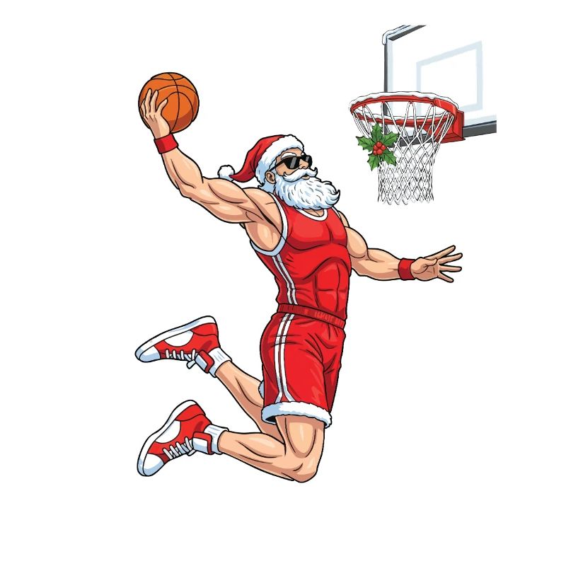 Dunking Santa Weihnachts-Basketballgeist Mutig