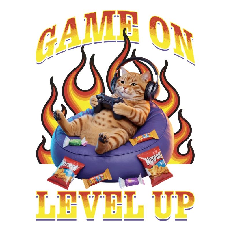 Funny Gaming Gamer Cat
