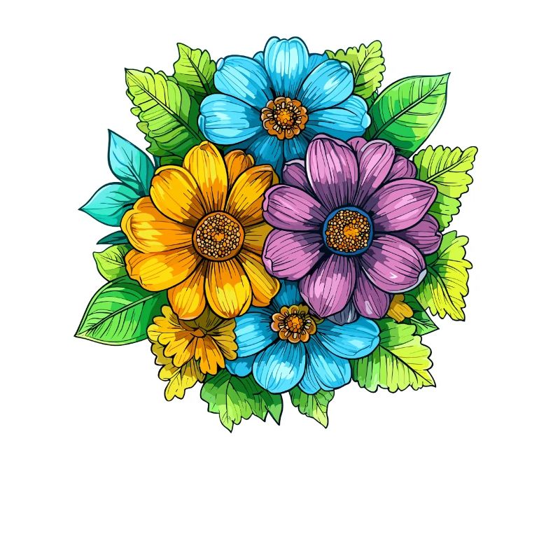 Lebendige Farbblumen Bouquet