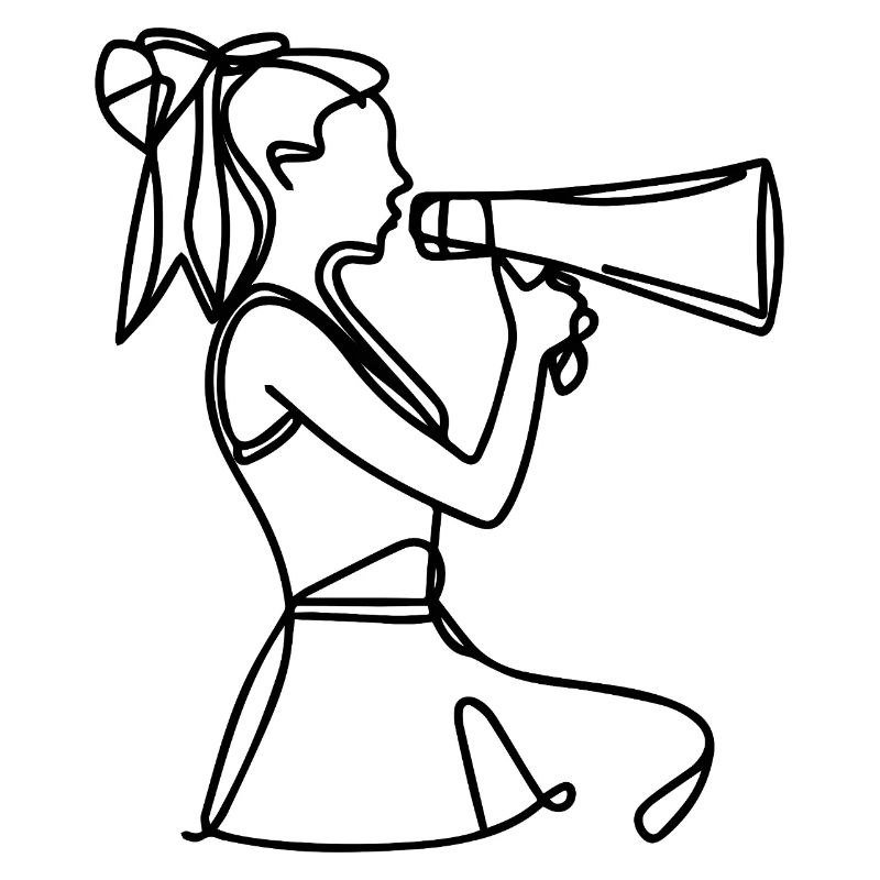 Cheerleaderin Zeichnung