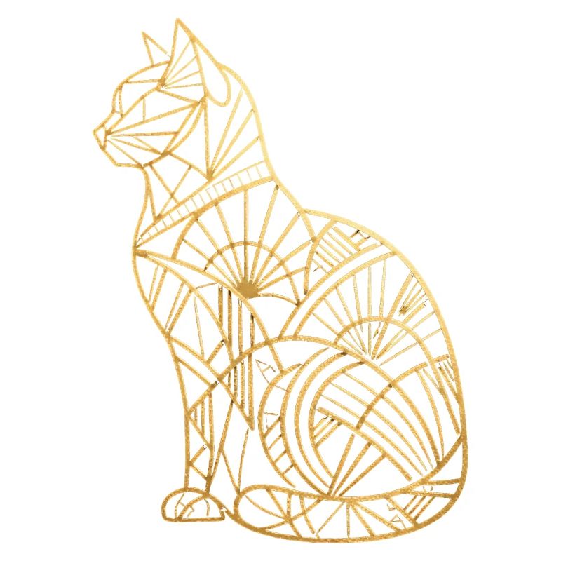 Goldene Katze im Art-Déco-Stil