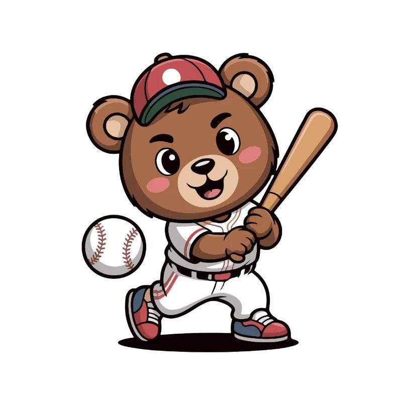 Bärenheld am Baseballschläger