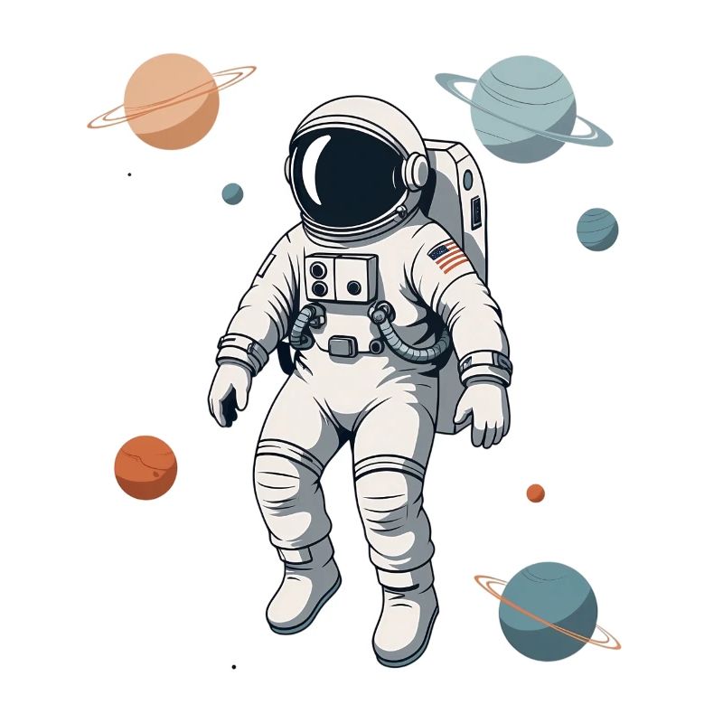 Astronaut im Planetenlabyrinth