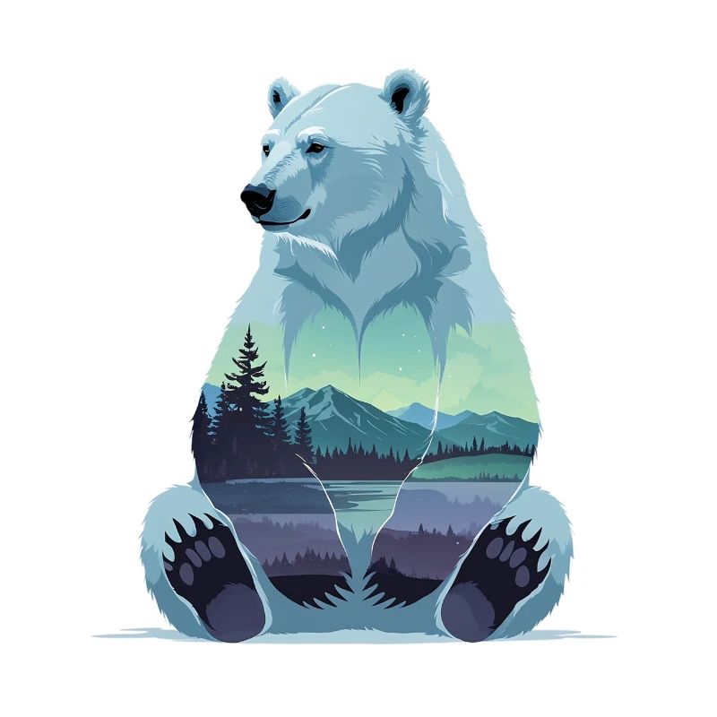Polarbär mit Berglandschaft Innenmotiv
