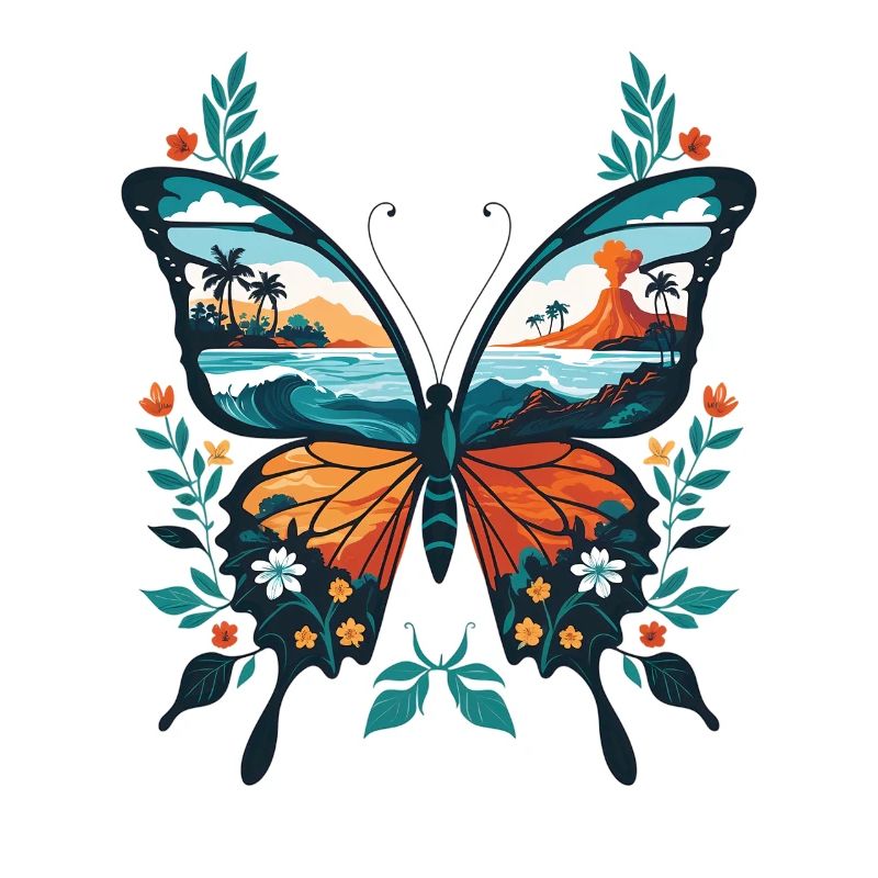 Tropischer Vulkan-Schmetterling