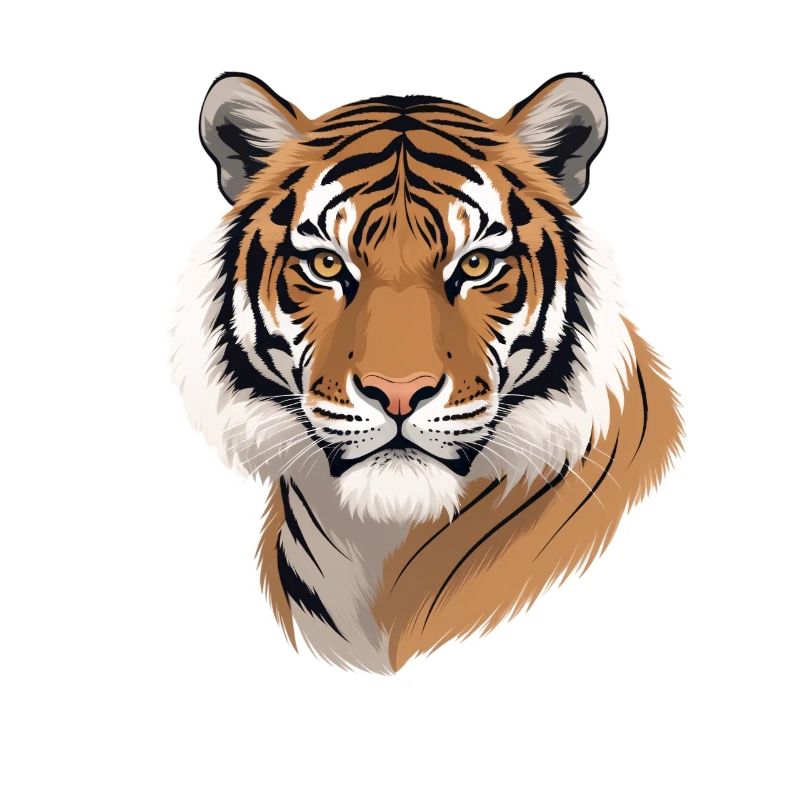 Tigerkopf Illustration Wildes Muster