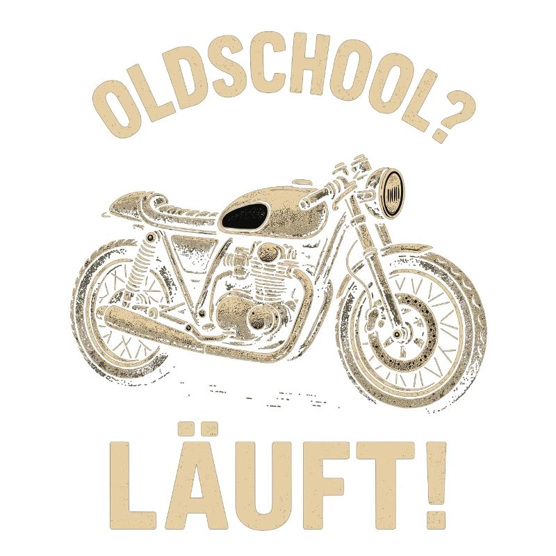 Oldschool running motorcycle, retro biker