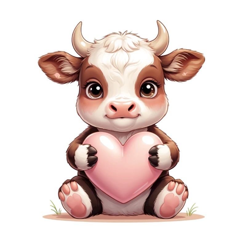Kuhbaby mit Herz