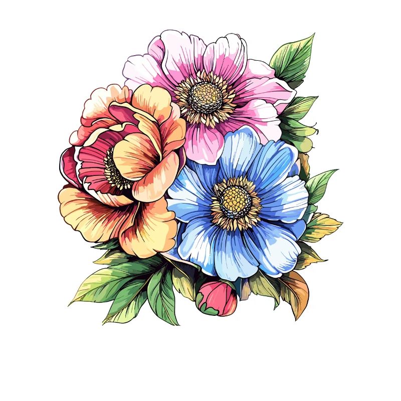 Illustration de bouquet de fleurs coloré