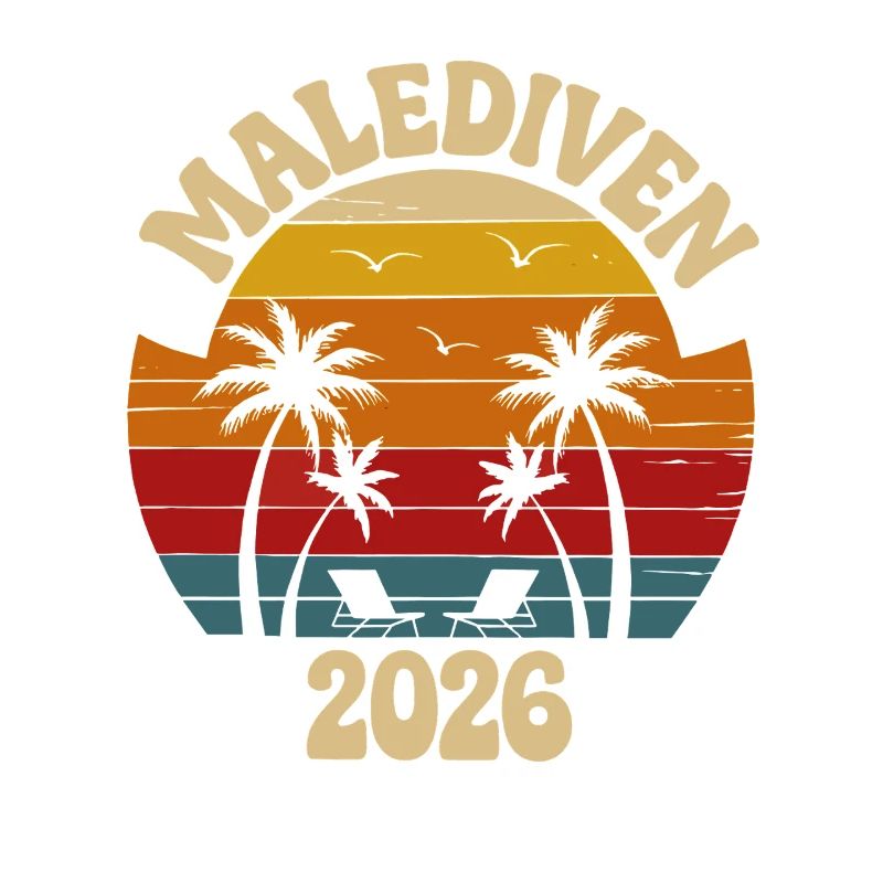 Malediven 2026 Retro Palmen