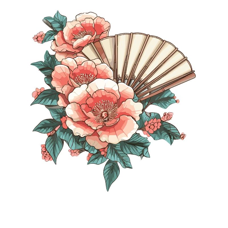 Pfingstrose und Fächer