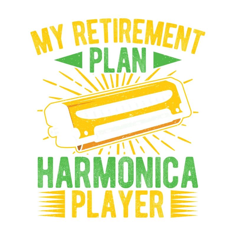 Funny Harmonica Player Retirement Plan Player